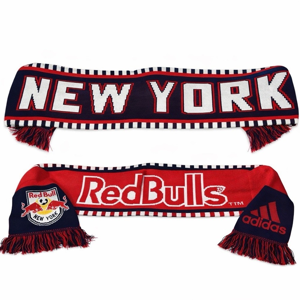 Adidas New York MLS Red Bull New York City FC Soccer Scarf-Red White Blue USA